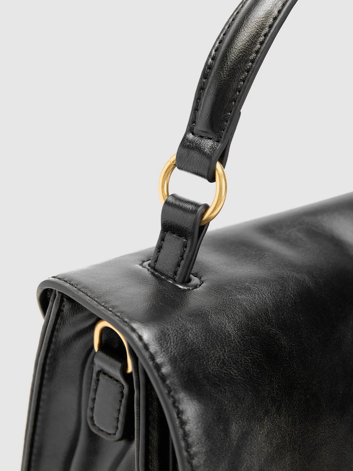 Faux Leather Handle Shoulder Satchel Bags - Image 5