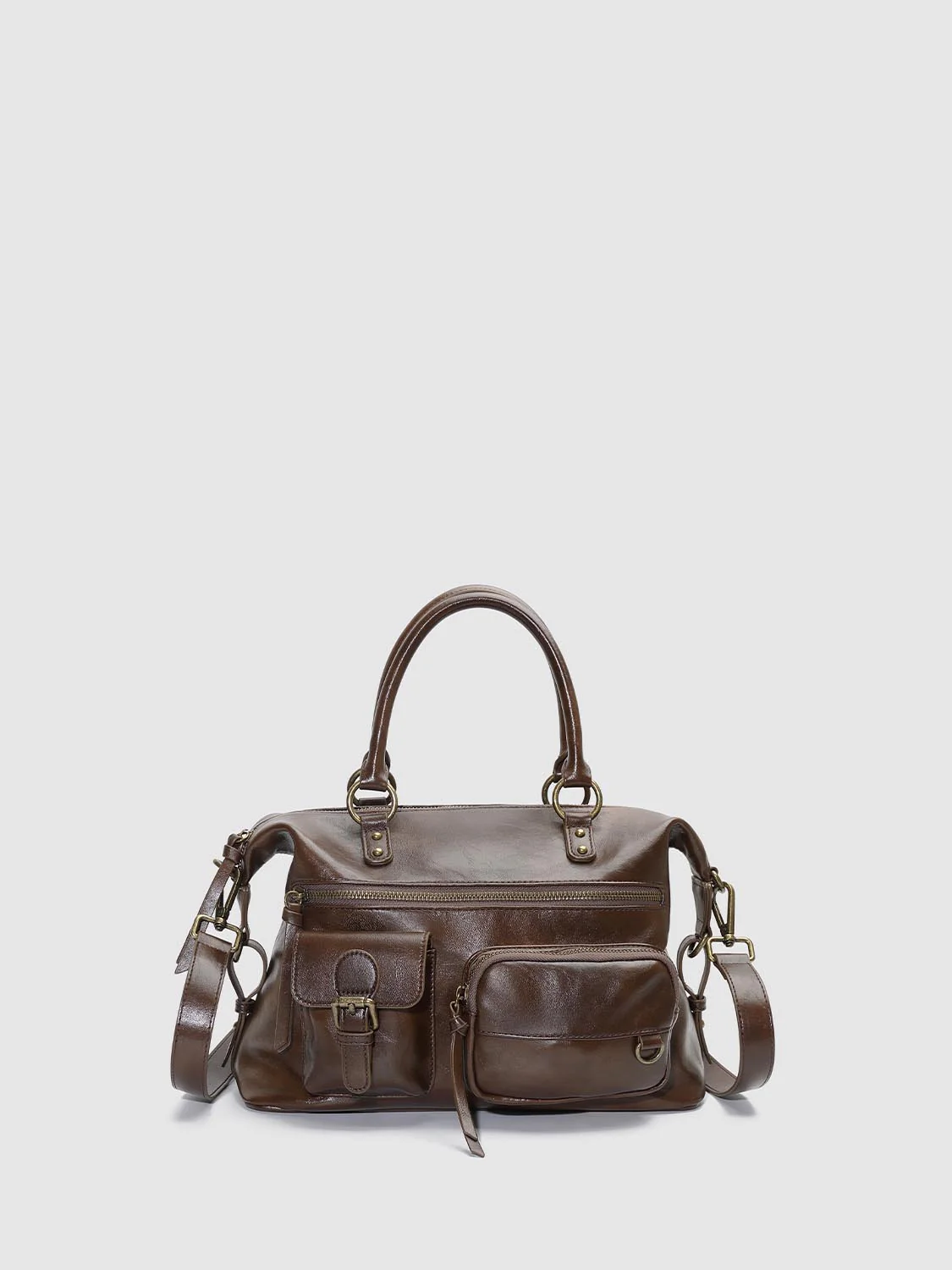 Faux Leather Multi Pocket Backpacks - Image 9