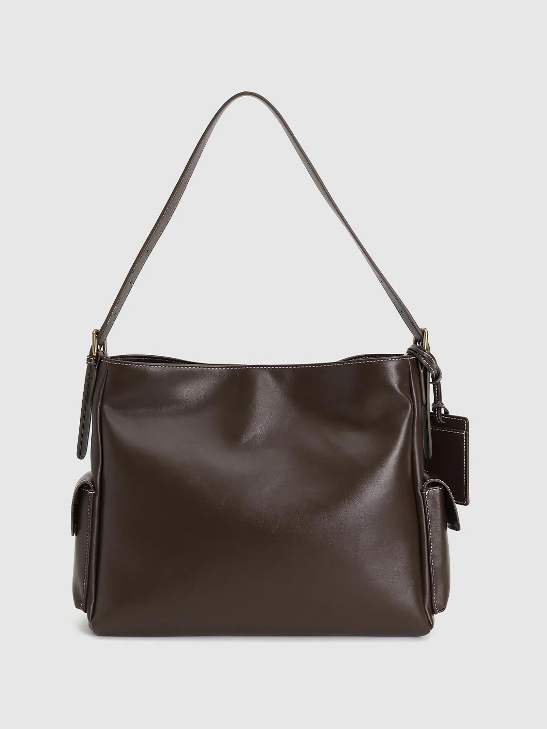 Faux Leather Multi Pockets Shoulder Bags - Image 2