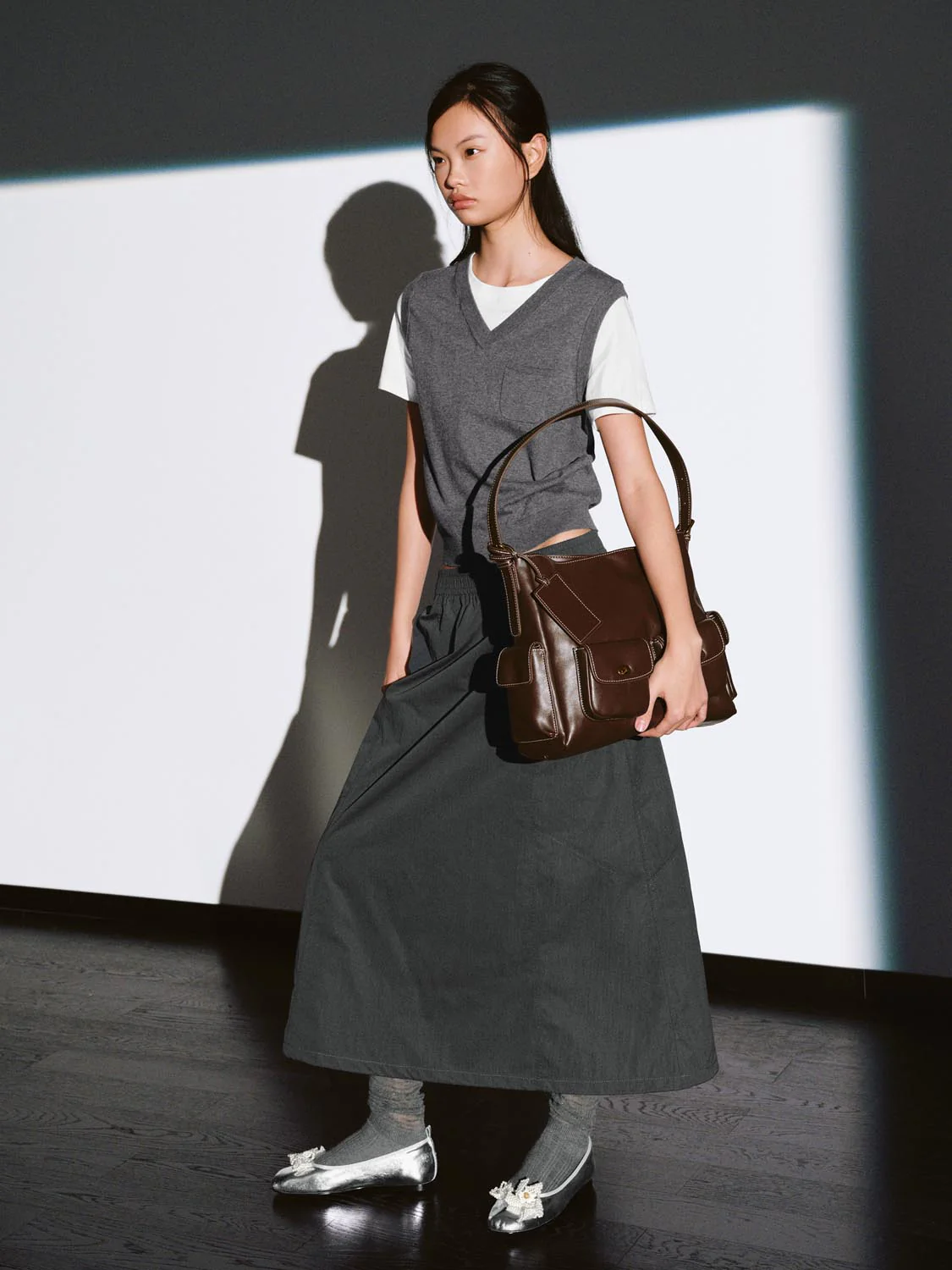 Faux Leather Multi Pockets Shoulder Bags - Image 8