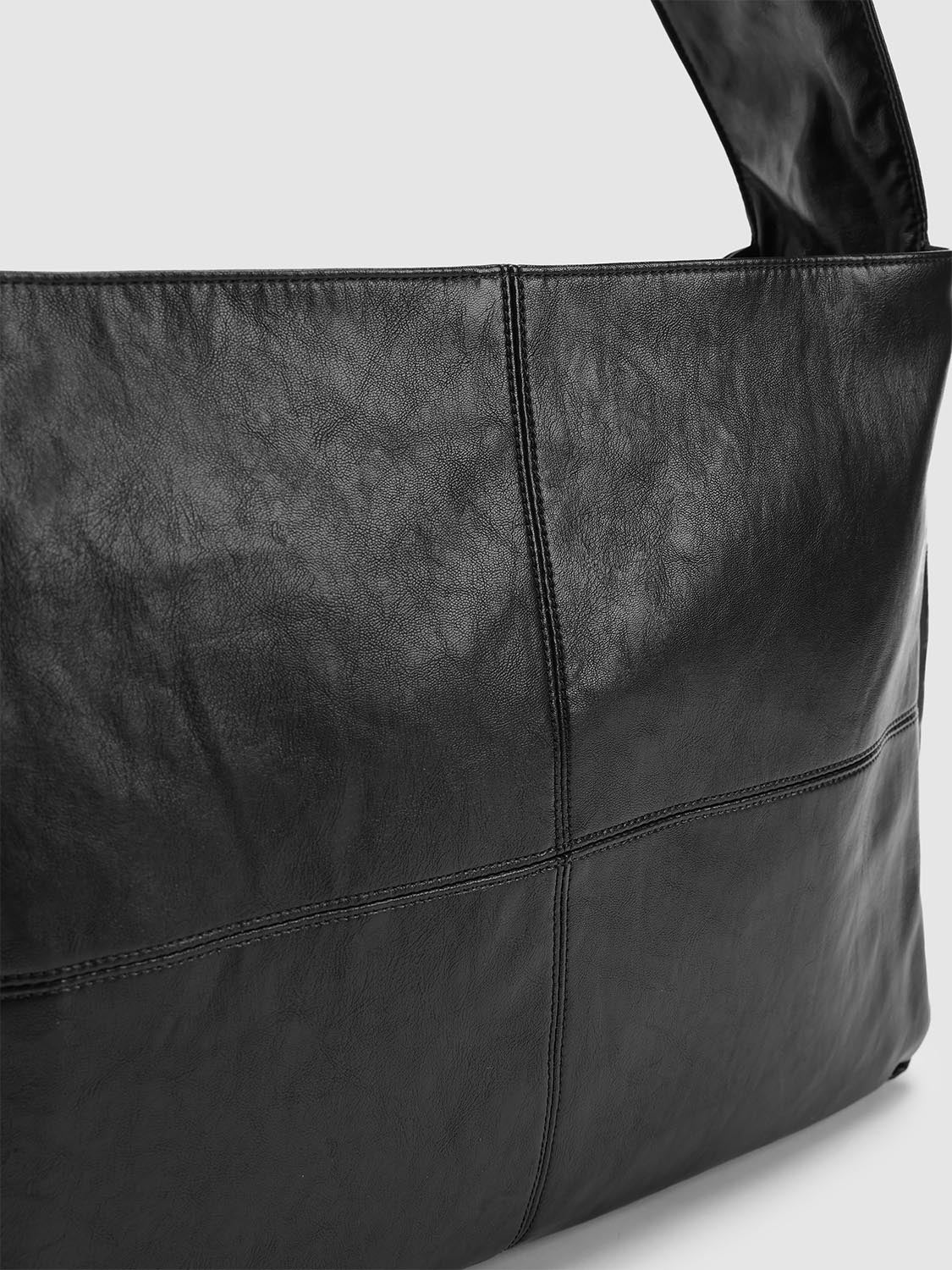 Faux Leather Seamed Square Crossbody Bags - Image 6