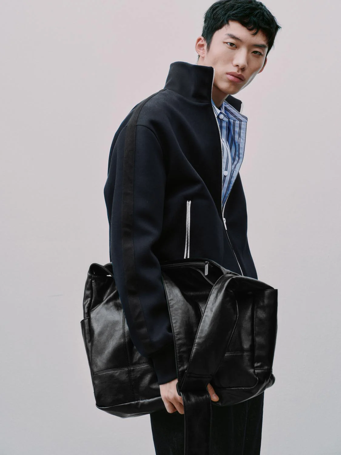 Faux Leather Seamed Square Crossbody Bags - Image 8