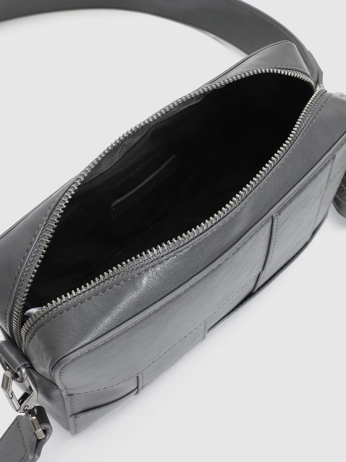Faux Leather Seamed Square Crossbody Bags - Image 14