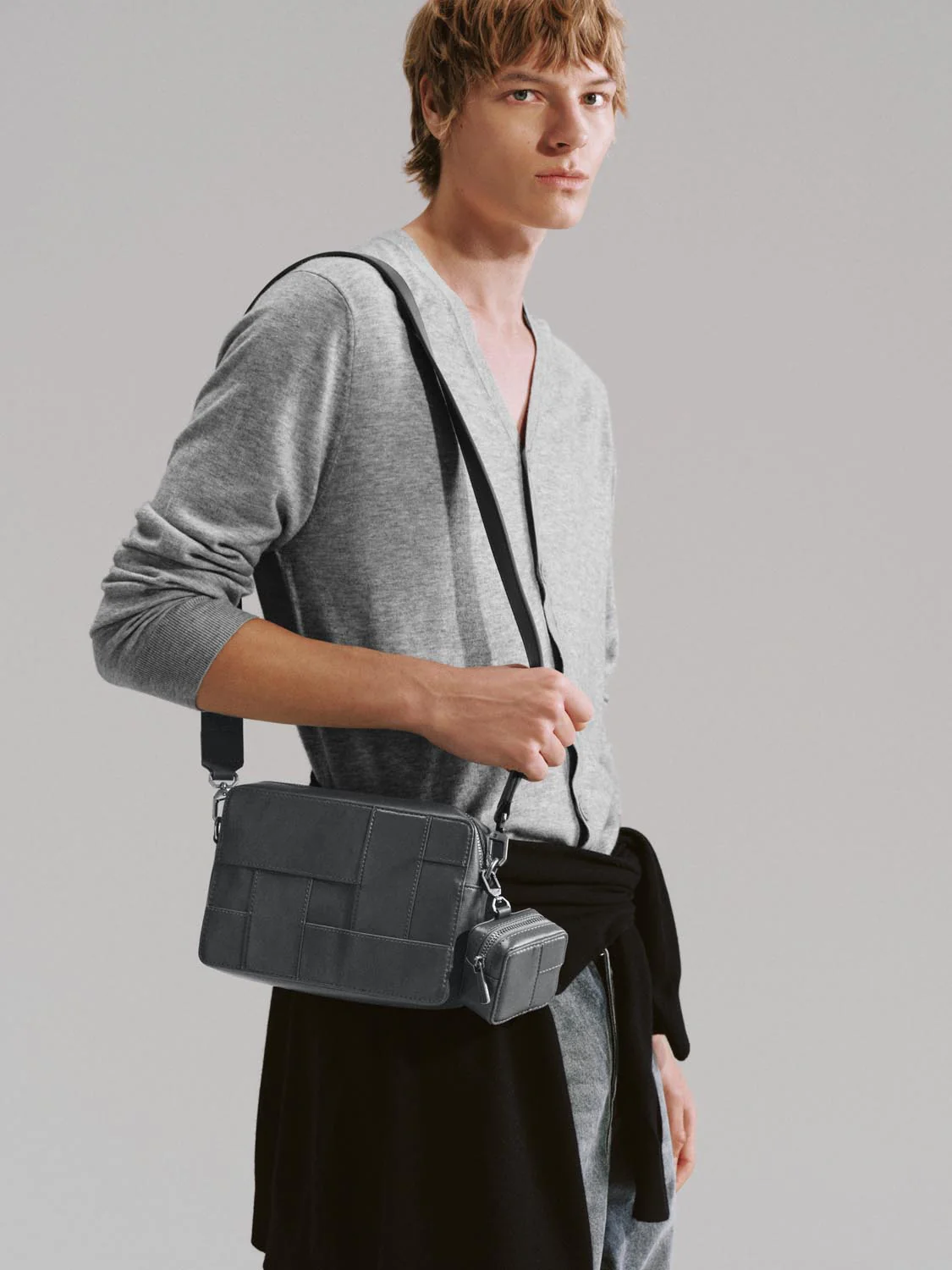 Faux Leather Seamed Square Crossbody Bags - Image 16