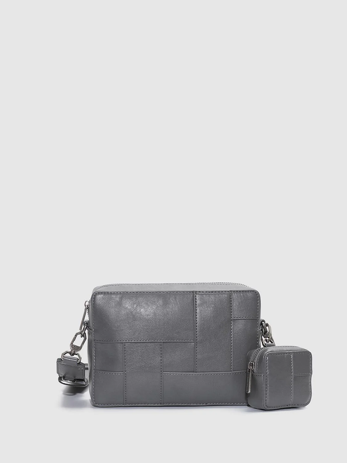 Faux Leather Seamed Square Crossbody Bags - Image 18