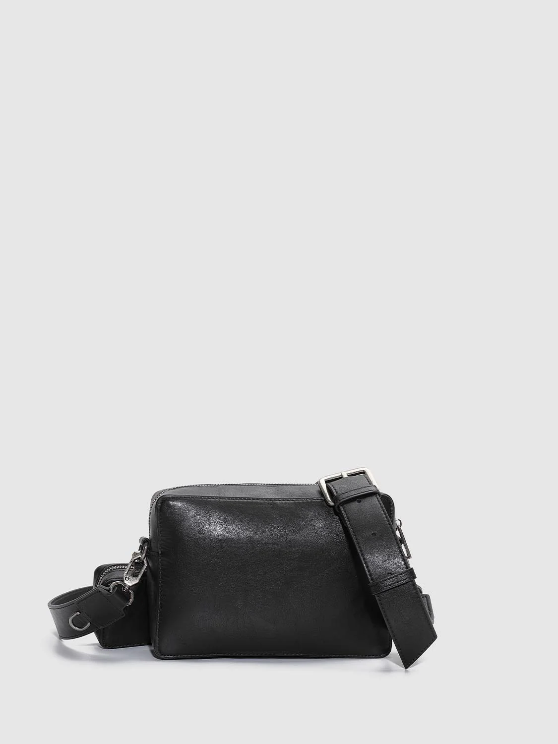 Faux Leather Seamed Square Crossbody Bags - Image 3
