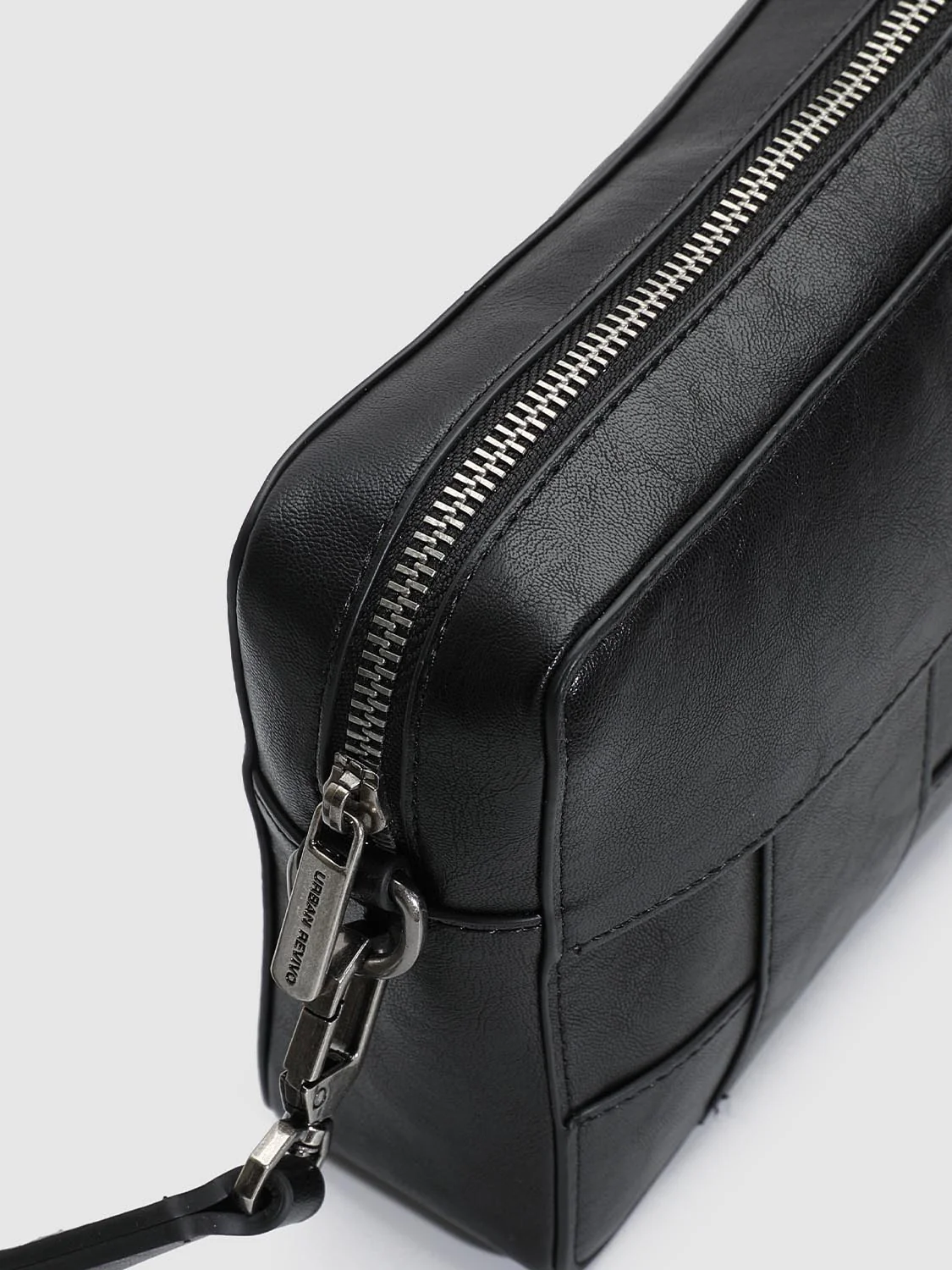Faux Leather Seamed Square Crossbody Bags - Image 5