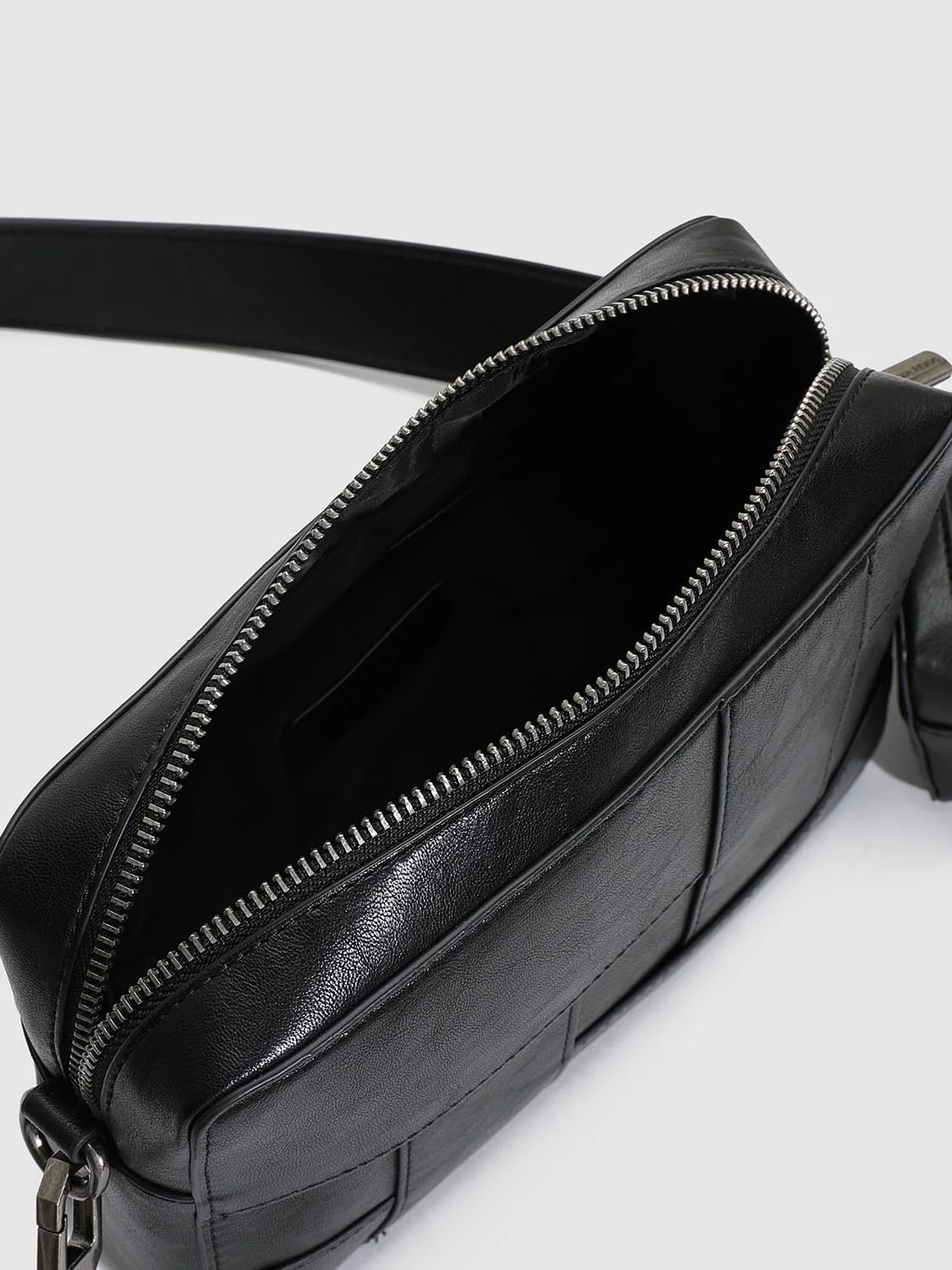Faux Leather Seamed Square Crossbody Bags - Image 6