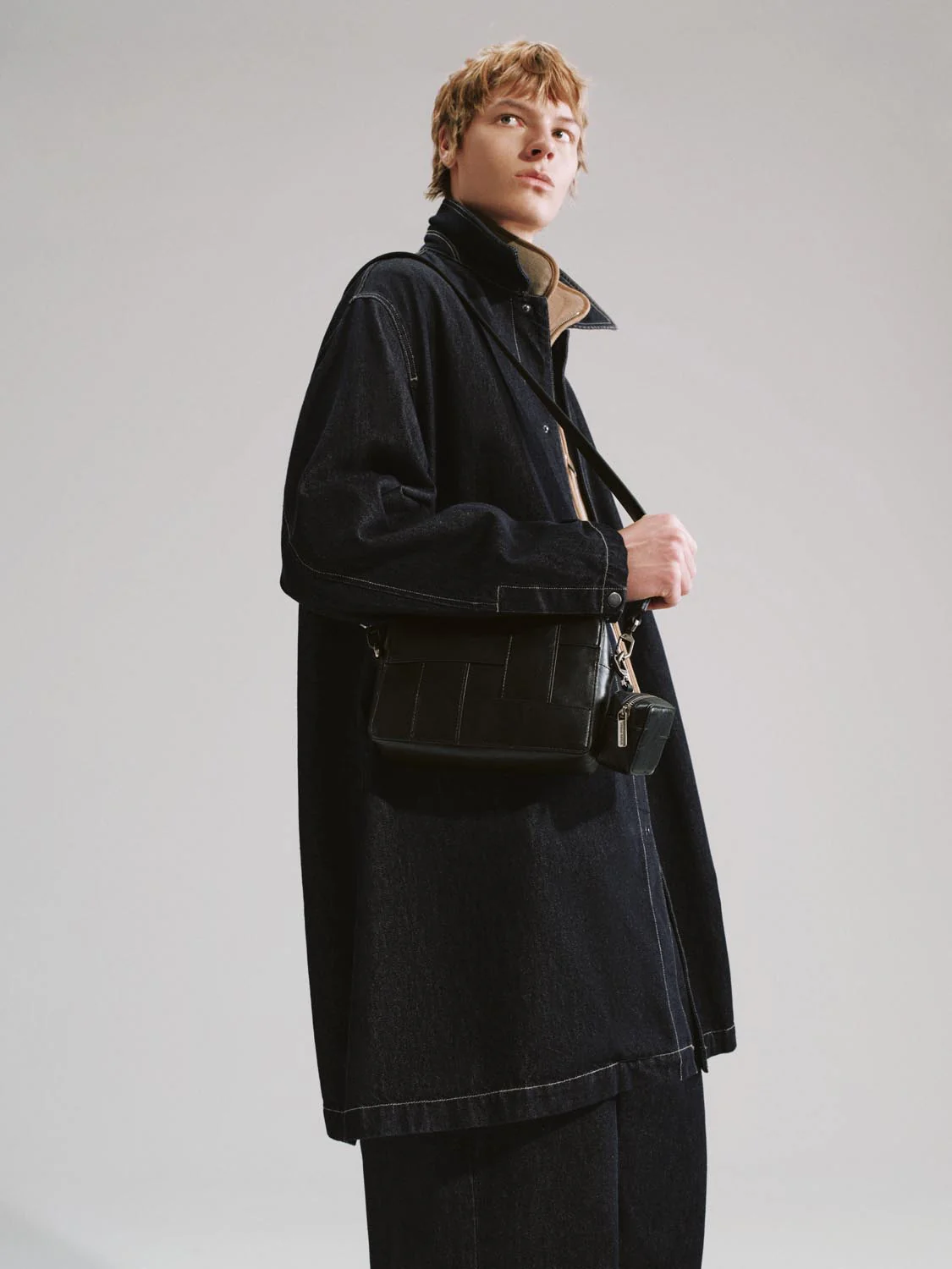 Faux Leather Seamed Square Crossbody Bags - Image 8