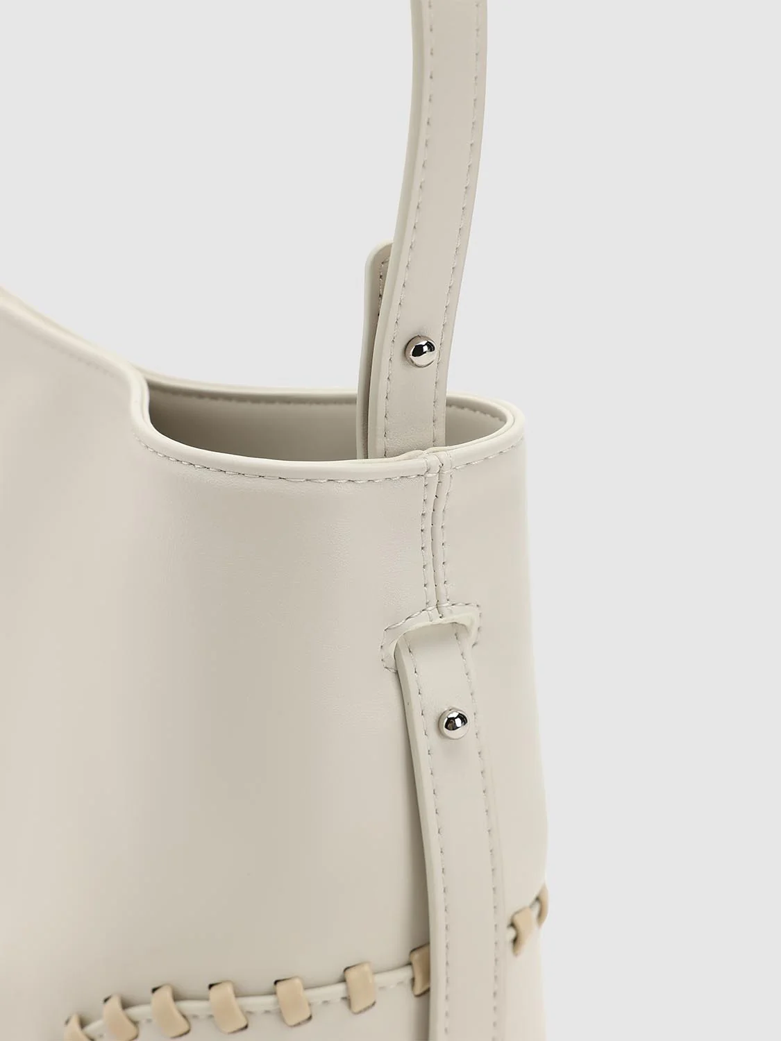 Faux Leather Stitch Detail Shoulder Bags - Image 6