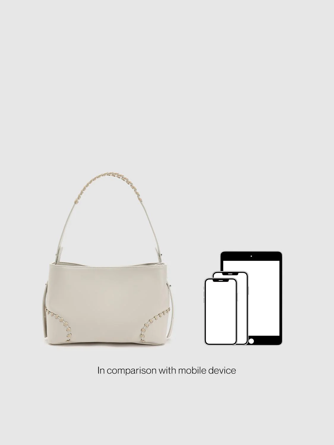 Faux Leather Stitch Detail Shoulder Bags - Image 7