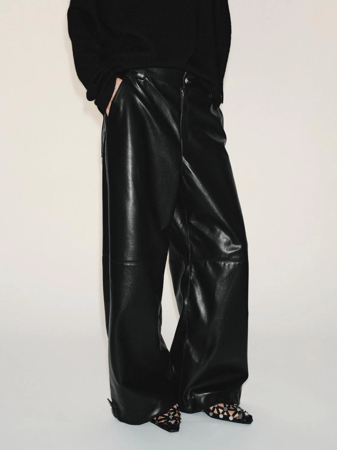 Faux Leather Straight Leg Pants - Image 3