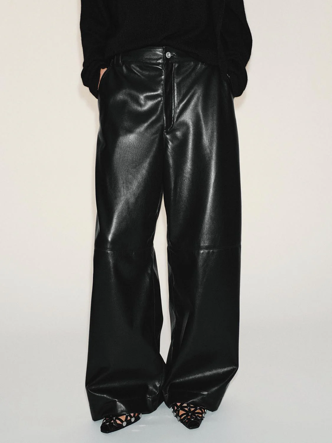 Faux Leather Straight Leg Pants - Image 9