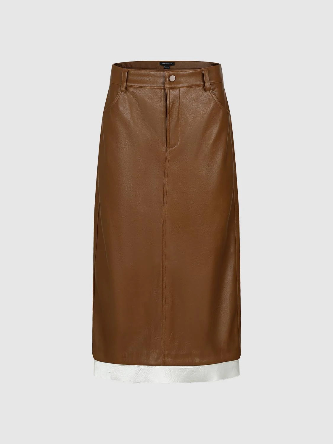 Faux Leather Straight Midi Skirts - Image 2