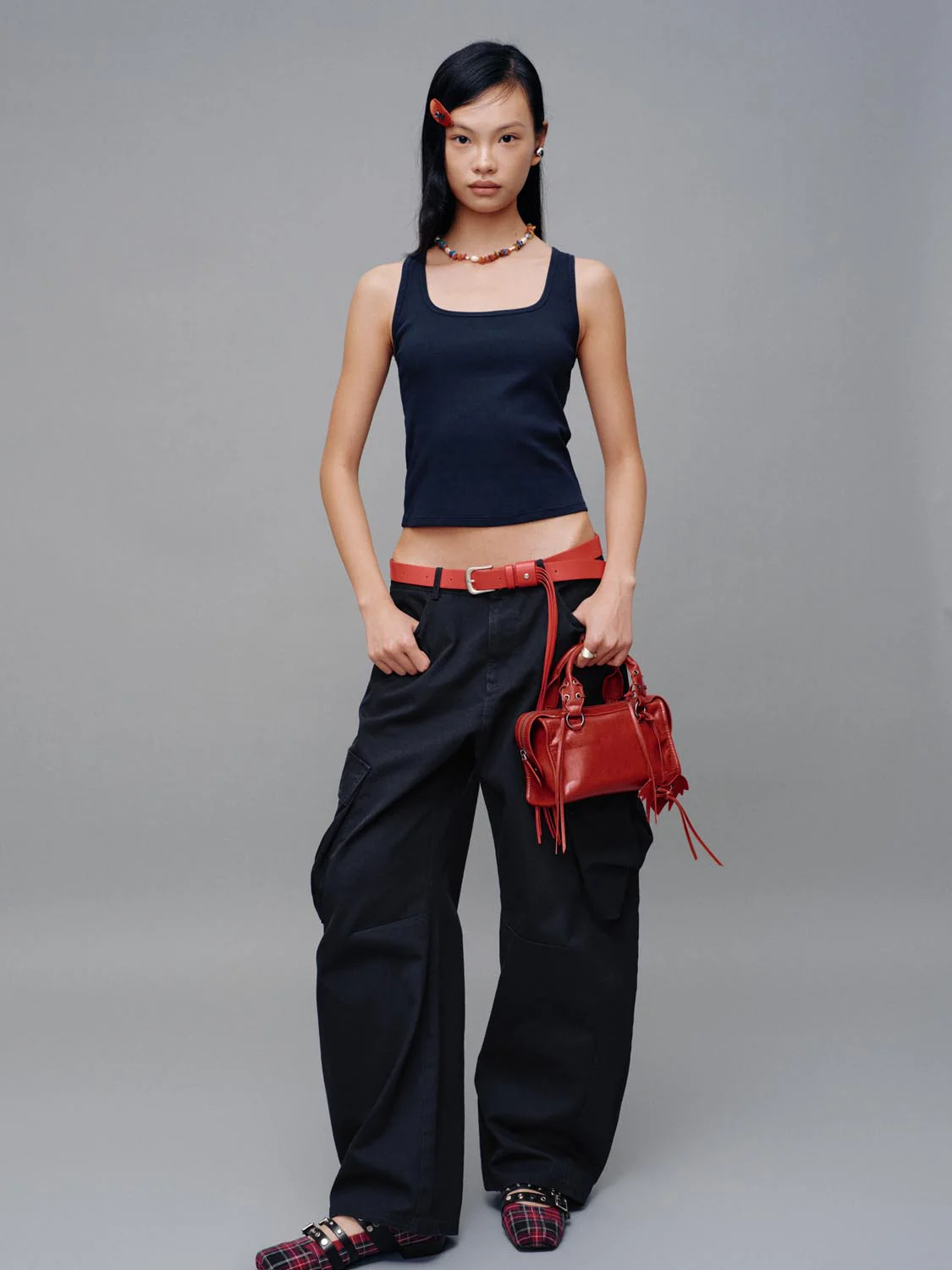 Faux Leather String Detail Handle Shoulder Bags - Image 8