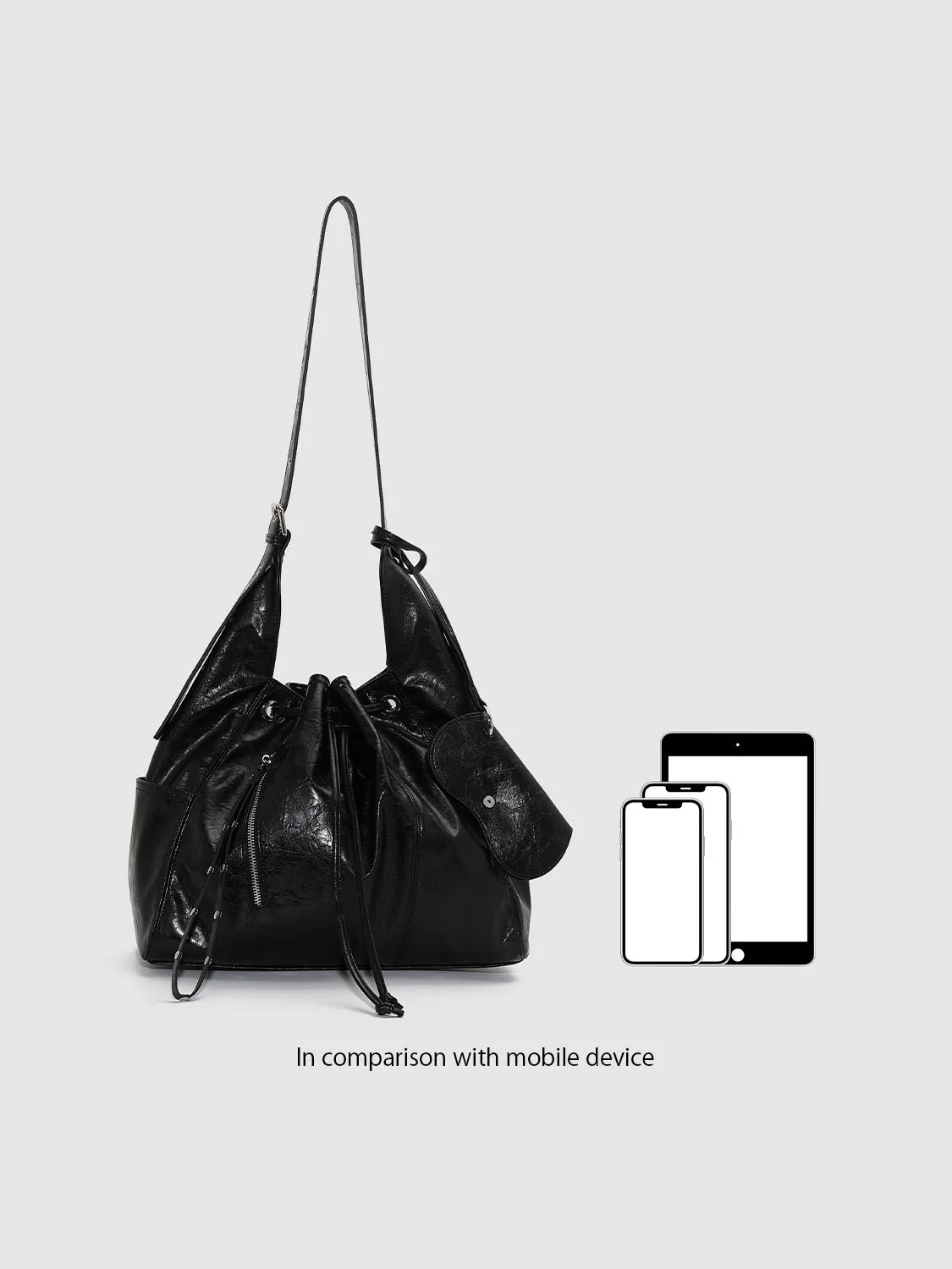 Faux Leather String Detail Shoulder Bags - Image 7