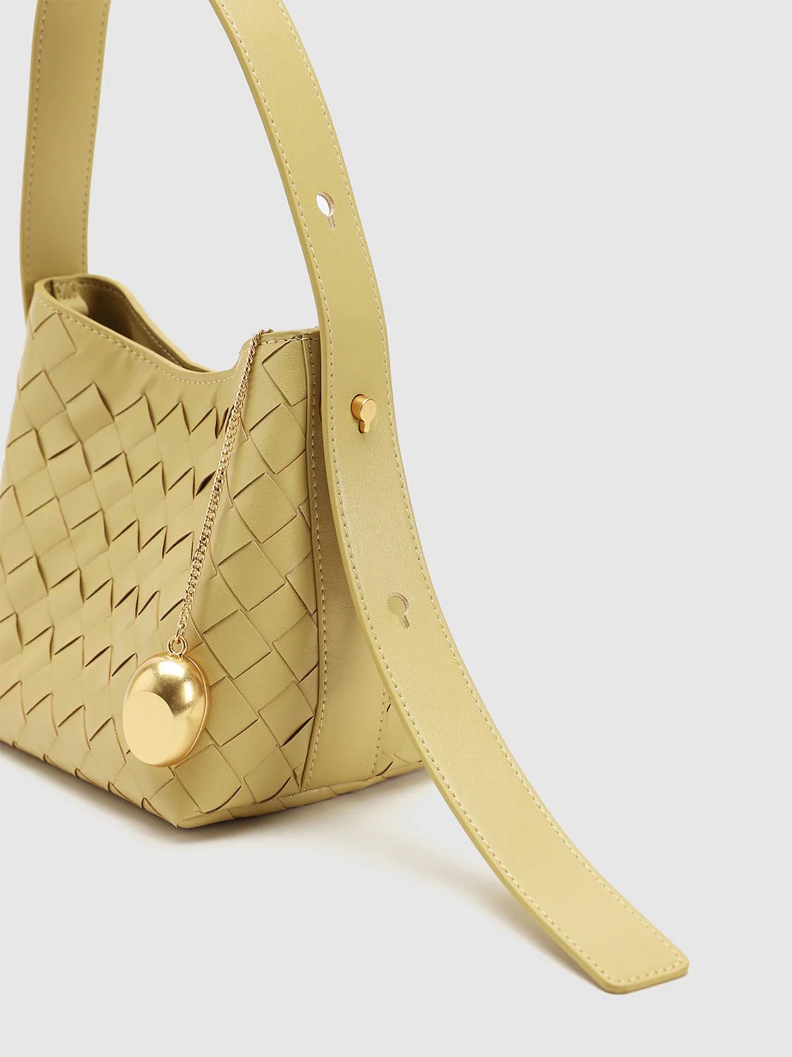 Faux Leather Weave Grab Shoulder Bags - Image 5