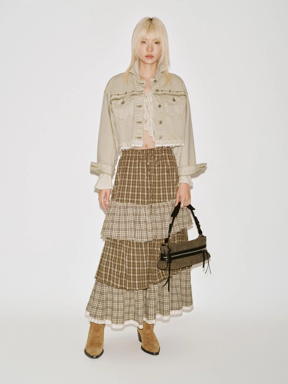 Flap Pocket Cropped Denim Jackets - Image 5