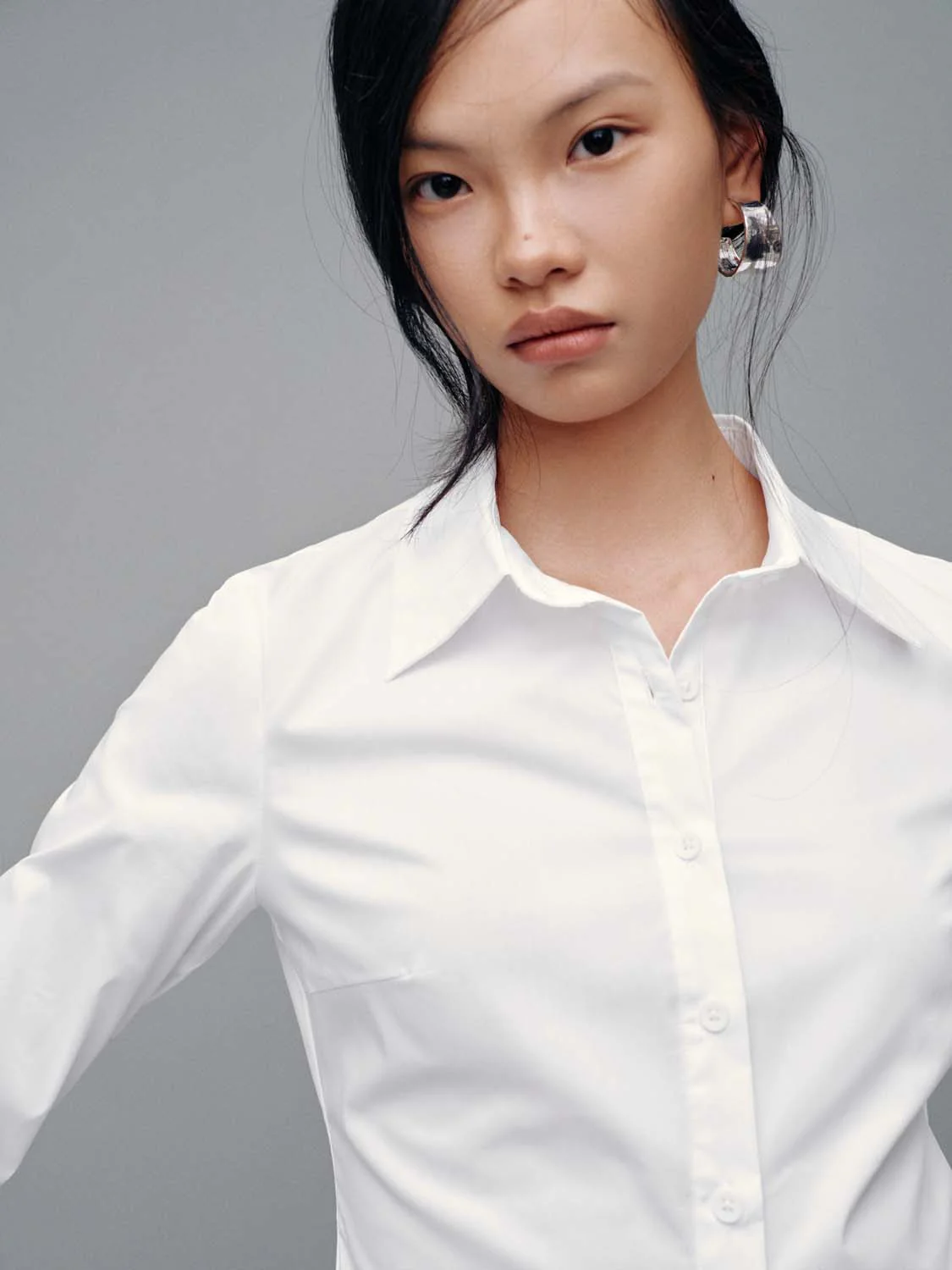 Flare Sleeve Cropped Nipped Waist Ruched Shirts - Image 3