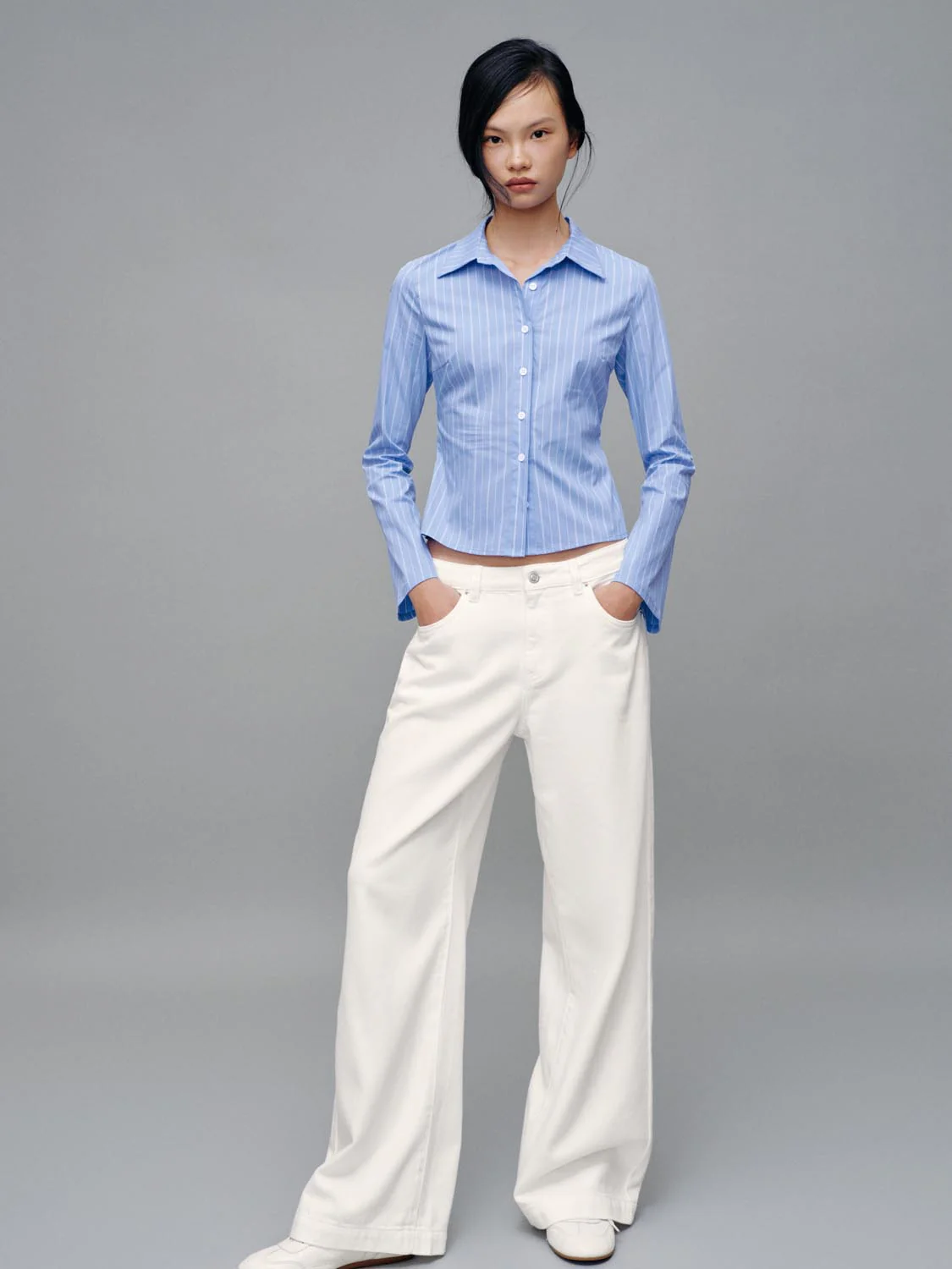 Flare Sleeve Nipped Waist Shirts - Image 12