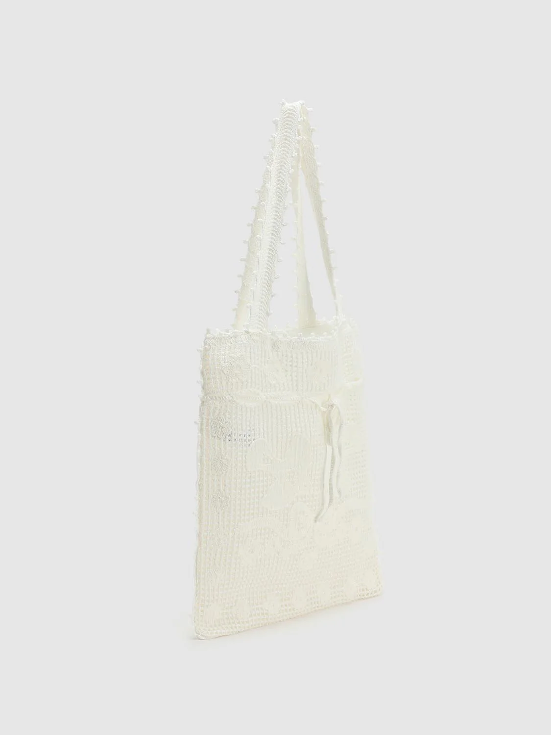Floral Bow Detail Shoulder Crochet Bags - Image 3