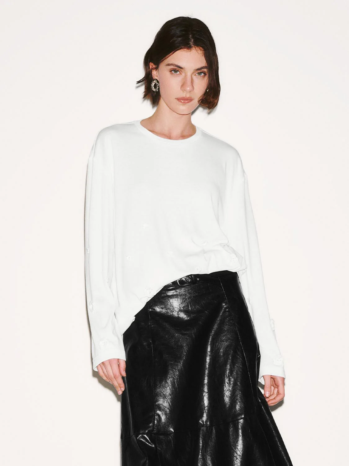 Floral Embellished Long Sleeve T-Shirts