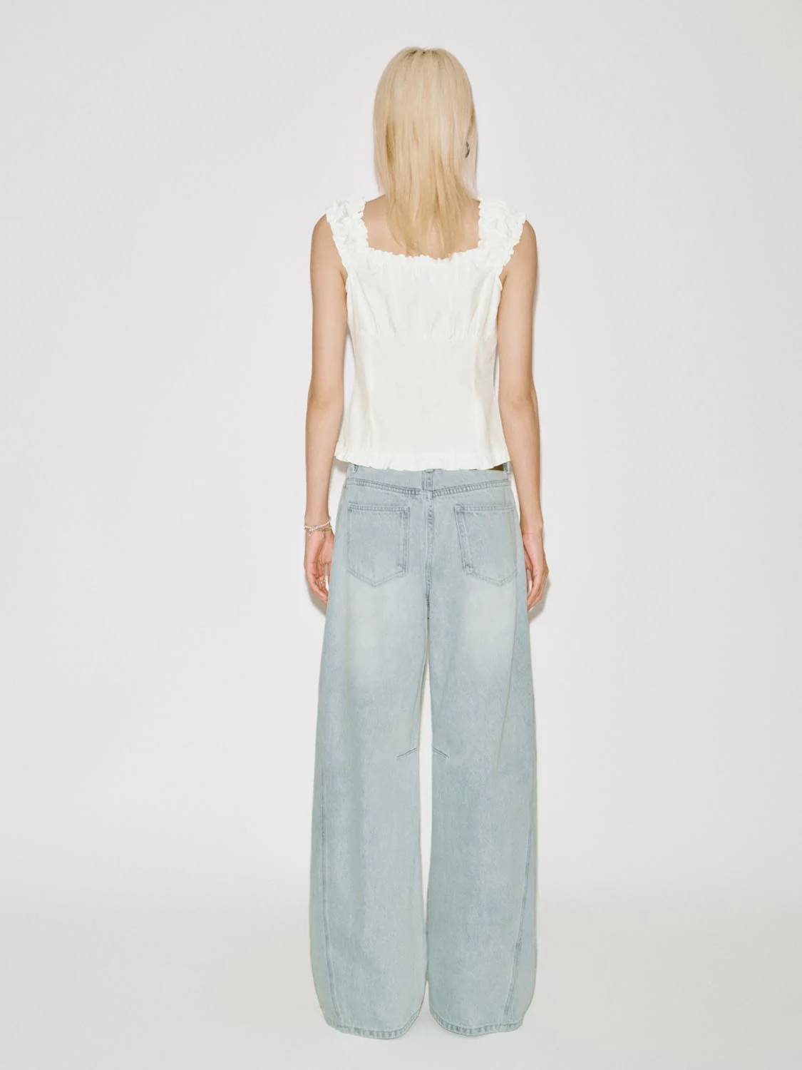 Floral Embroidered Barrel Leg Jeans - Image 6