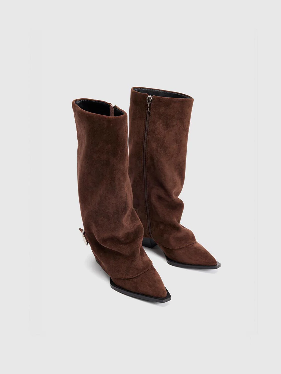 Fold over Chunky Heeled Boots - Image 7