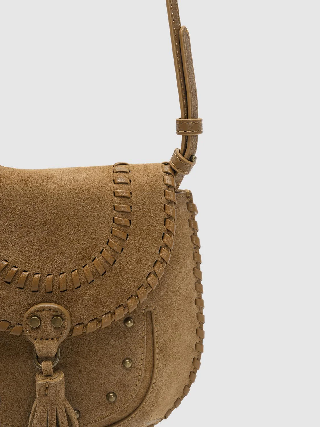 Fringe Detail Studded Flap Crossbody Bags - Image 6