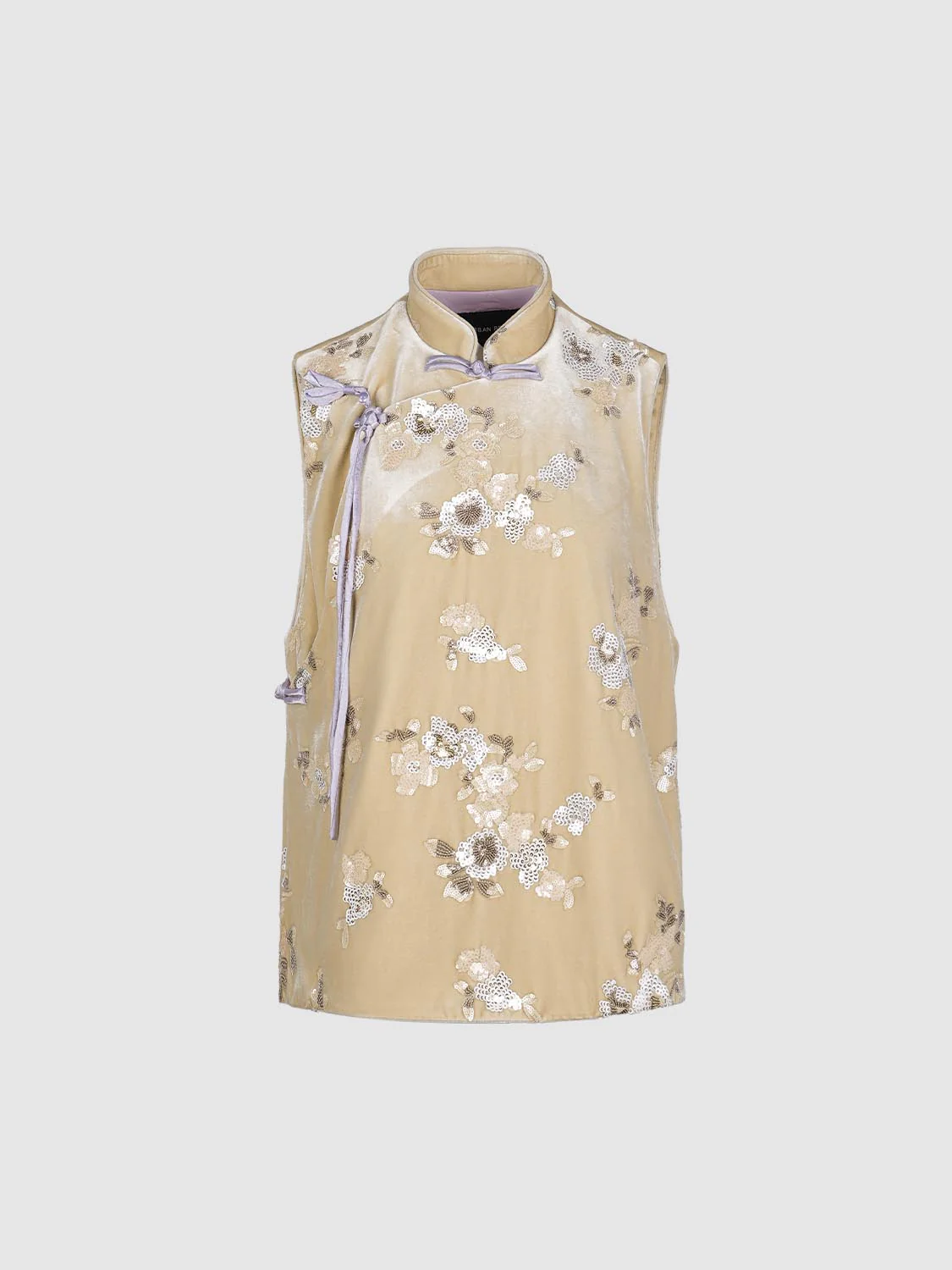 Frog Button Floral Embroidered Beaded Vest - Image 7