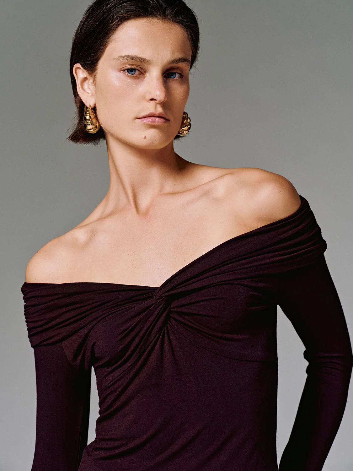 Front Knot Twist Long Sleeve T-Shirts - Image 3