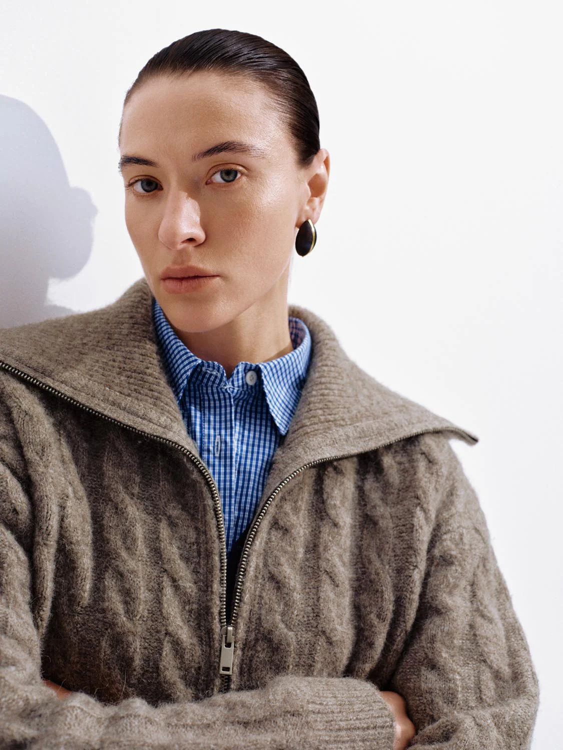 Full Zip Braid Knitted Cardigans - Image 11