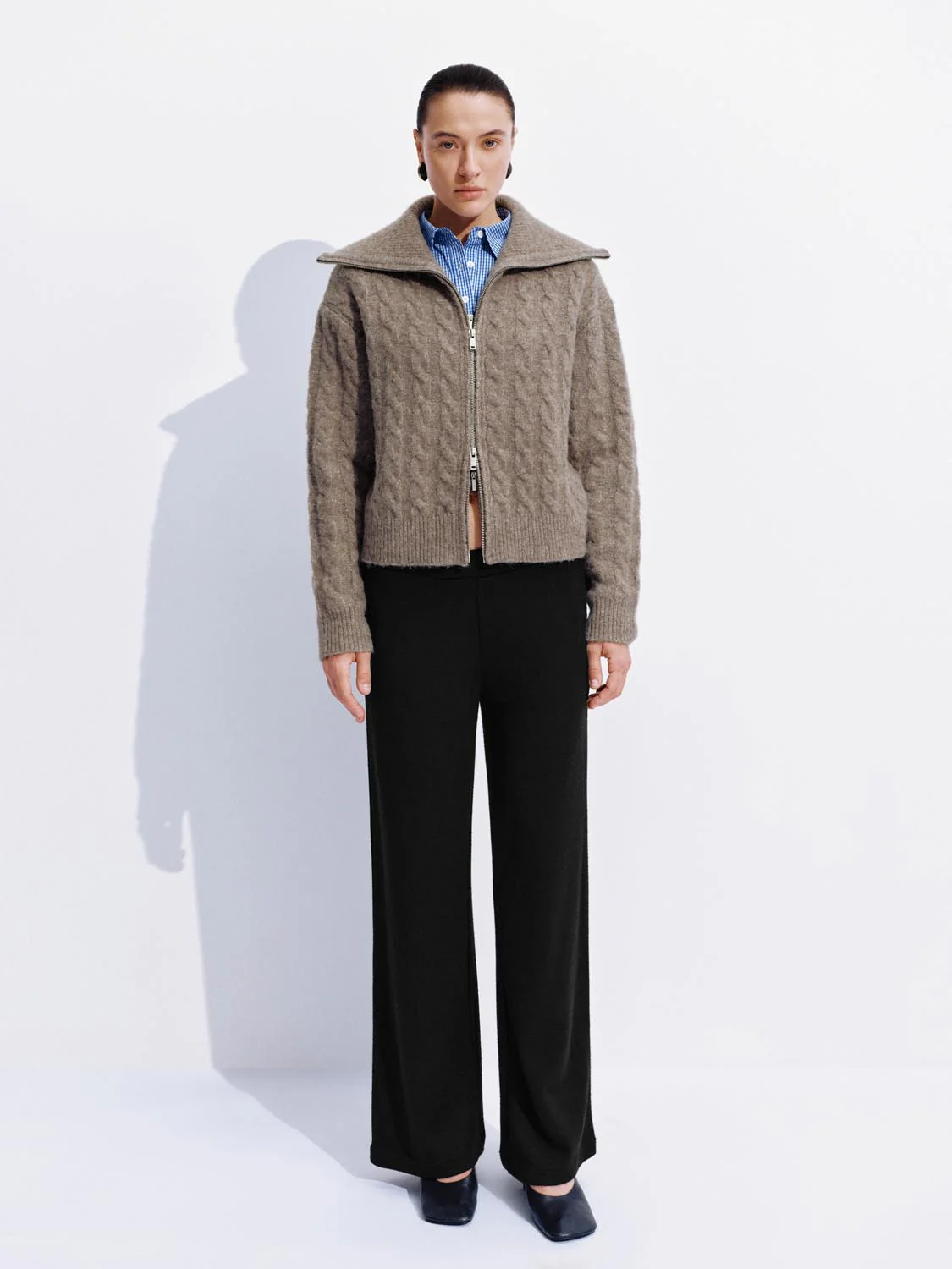 Full Zip Braid Knitted Cardigans - Image 12