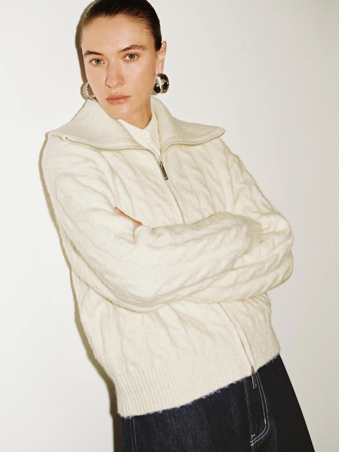 Full Zip Braid Knitted Cardigans - Image 18