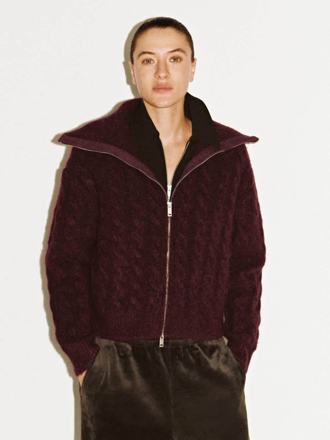 Full Zip Braid Knitted Cardigans - Image 25