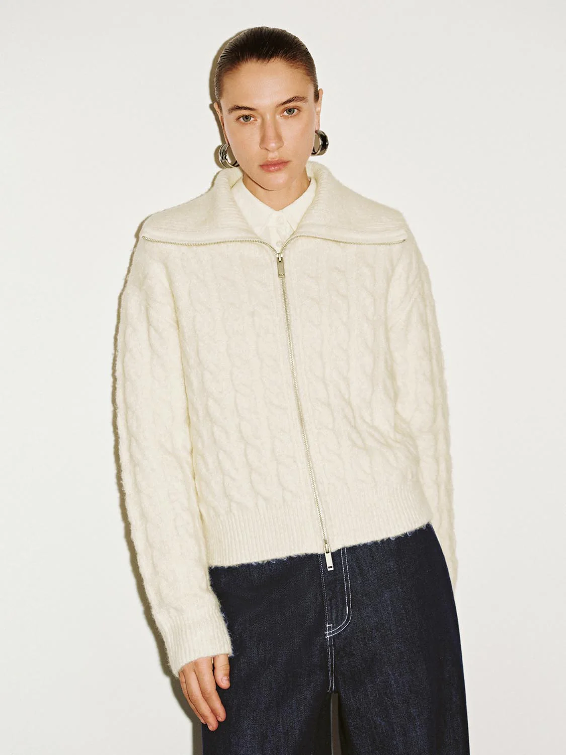 Full Zip Braid Knitted Cardigans - Image 27