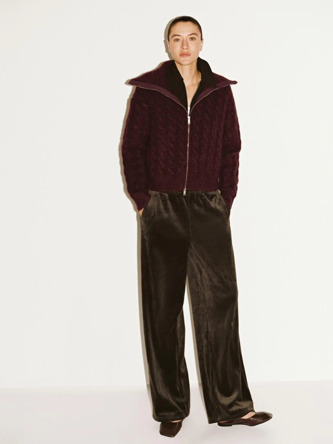 Full Zip Braid Knitted Cardigans - Image 4