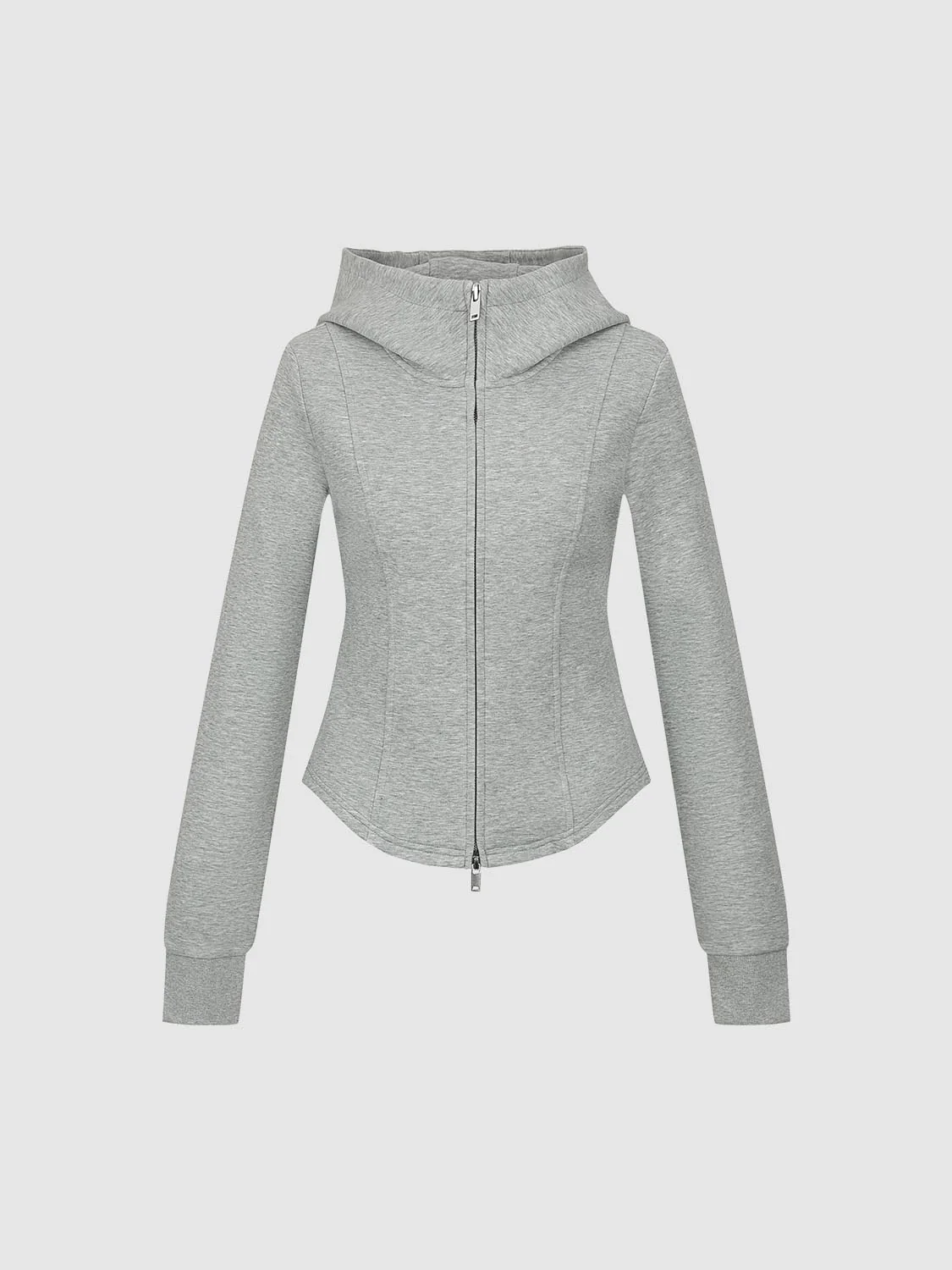 Full Zip Collared Slim Fit Sweatshirts