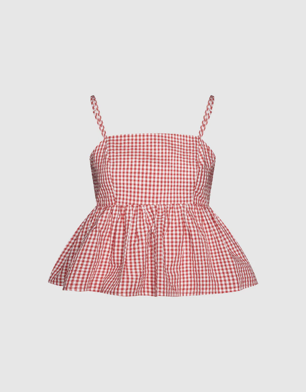 Gingham Off-Shoulder Cami Top - Image 2