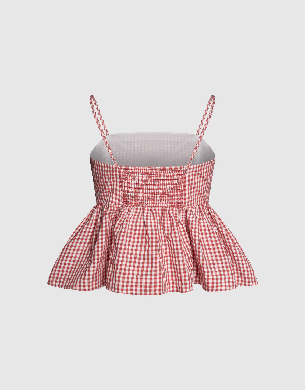 Gingham Off-Shoulder Cami Top - Image 5