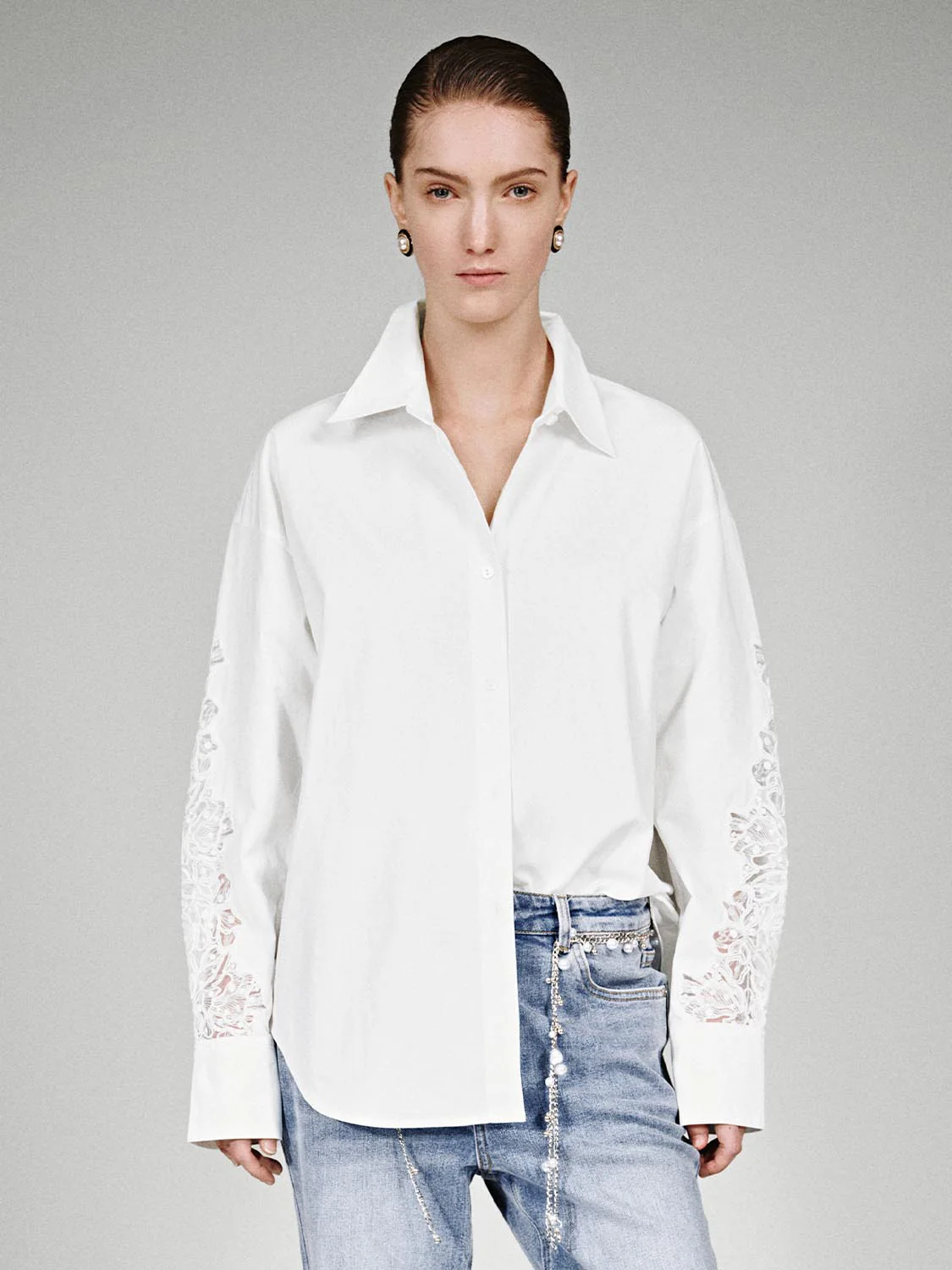 Guipure Lace Detail Shirts - Image 9