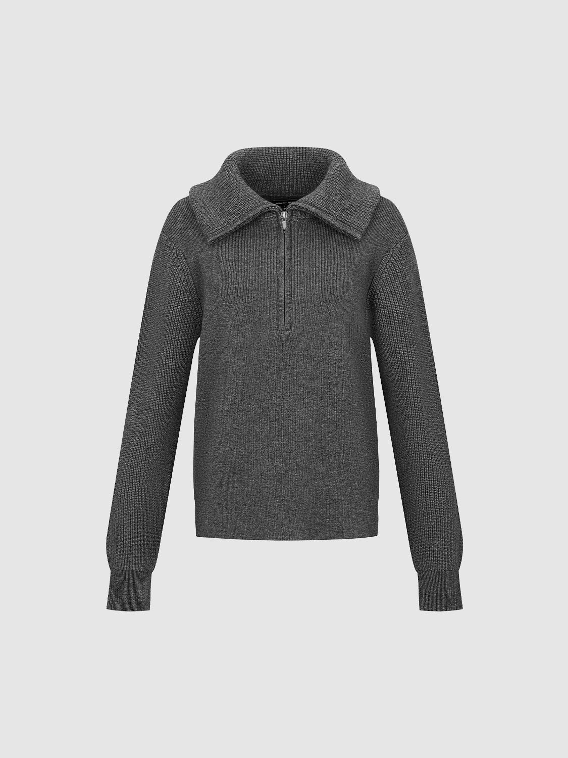 Half Zip Long Sleeve Knitted T-Shirts - Image 7