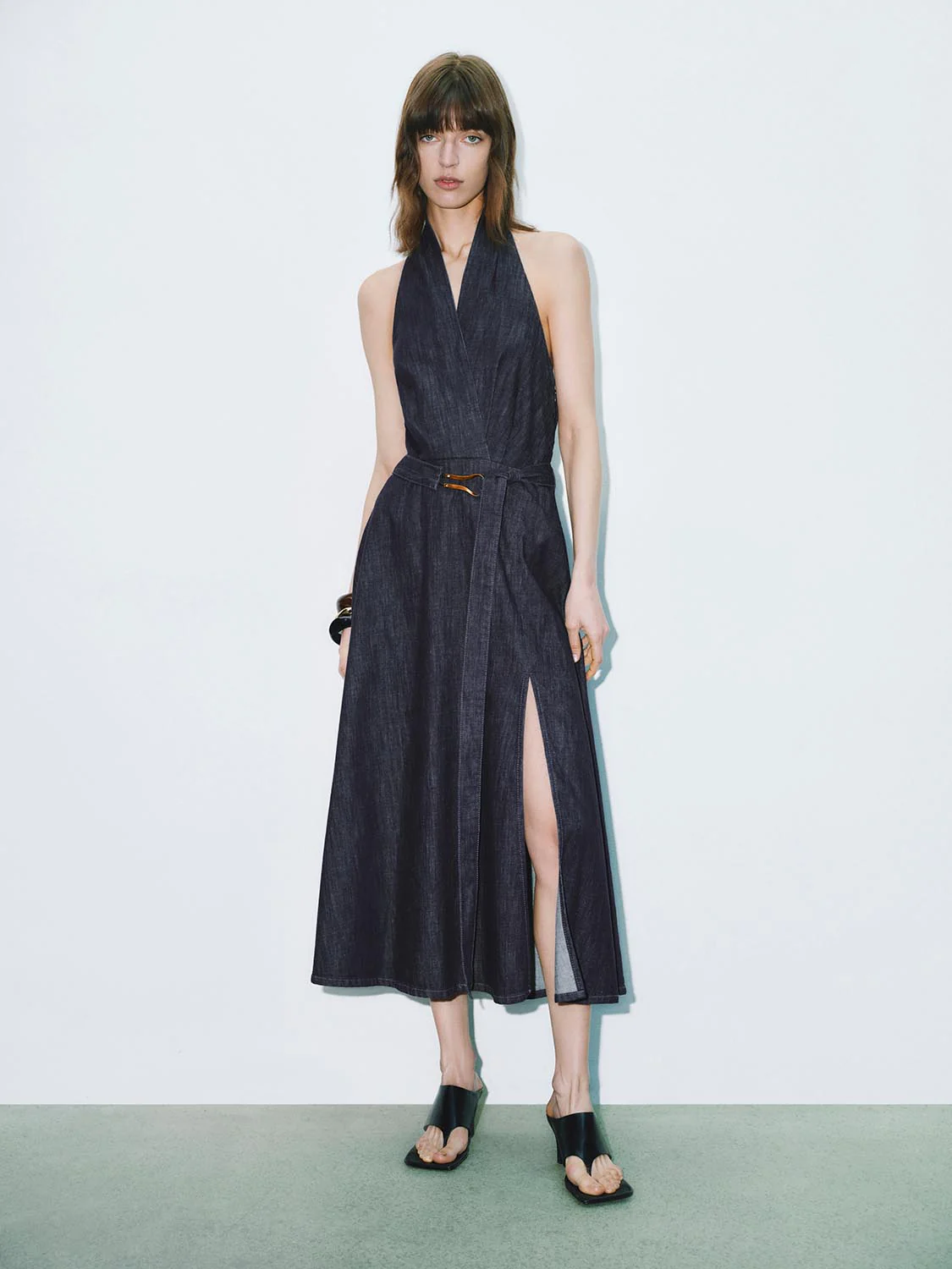 Halter Neck Denim Dresses - Image 3