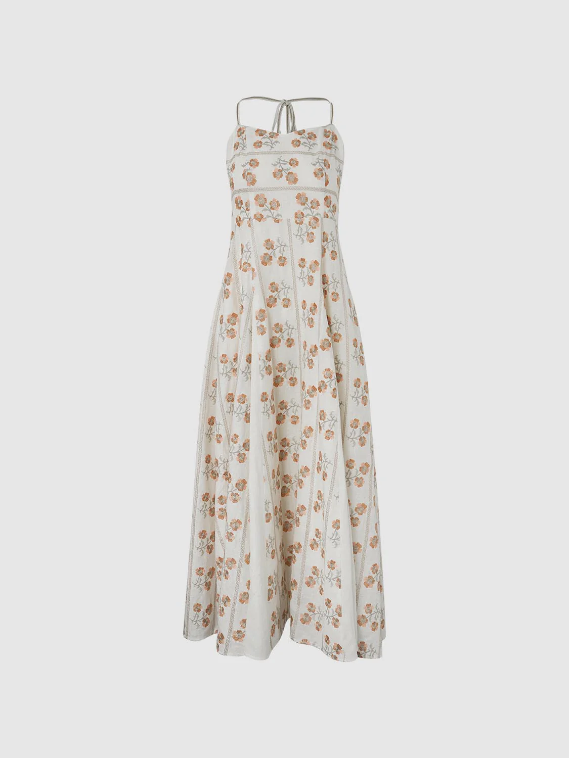 Halter Neck Floral A-Line Mini Dresses - Image 7