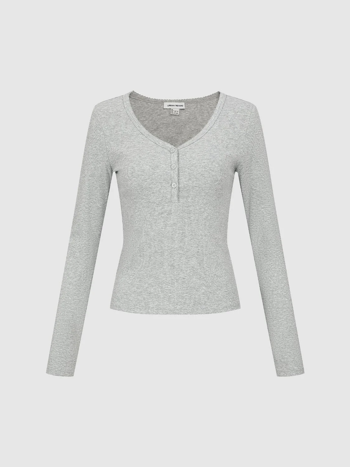 Henley Neck Slim Fit Long Sleeve T-Shirts - Image 24