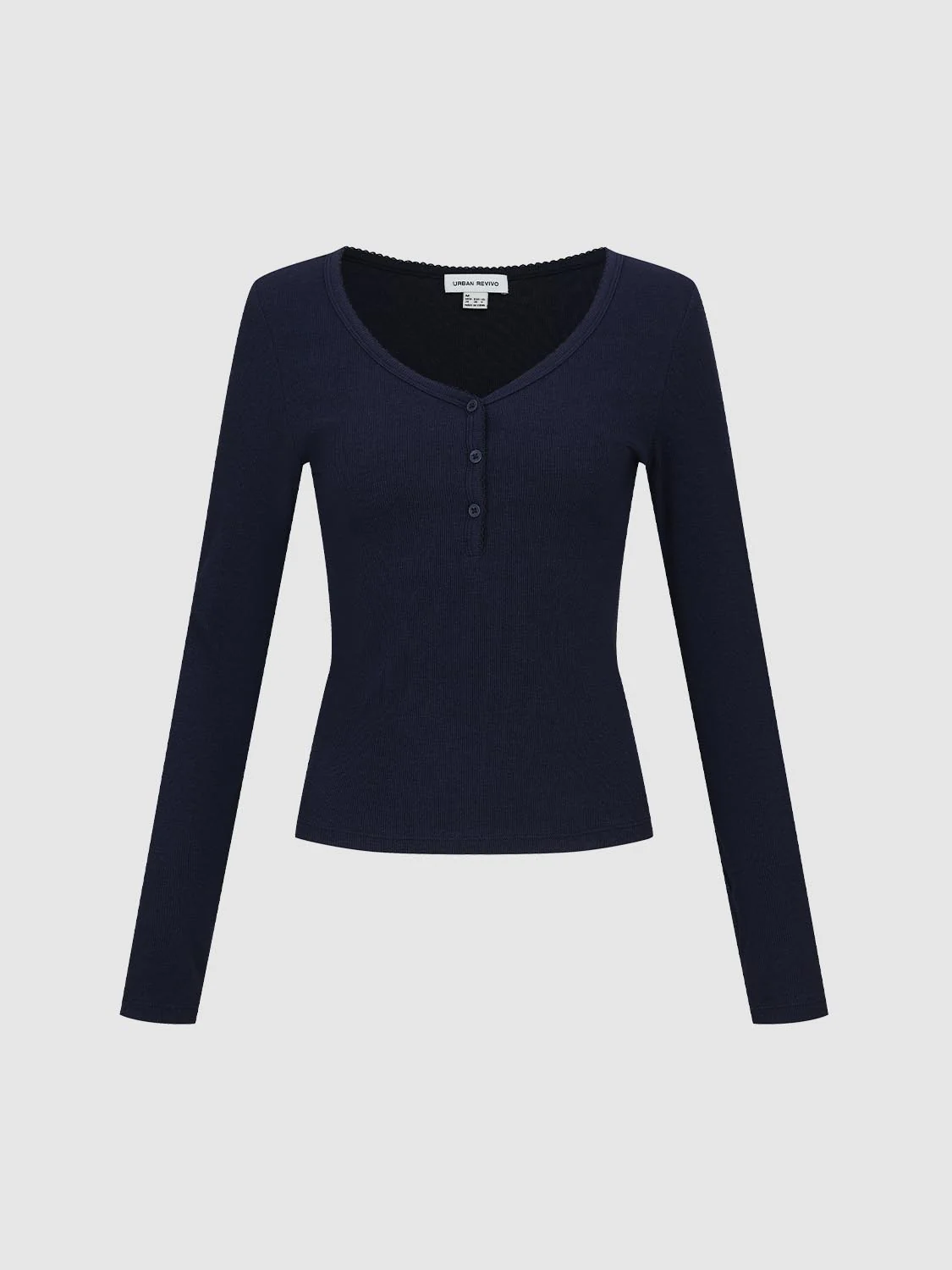 Henley Neck Slim Fit Long Sleeve T-Shirts - Image 28