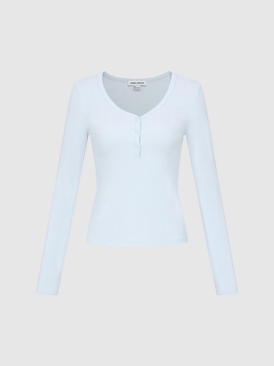 Henley Neck Slim Fit Long Sleeve T-Shirts - Image 29