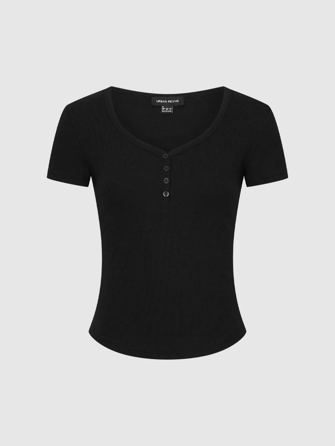 Henley Scoop Neck Skinny Fit T-Shirts - Image 15