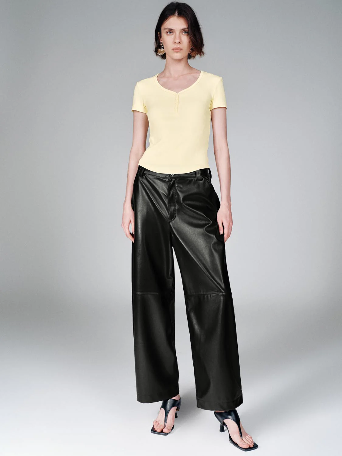 Henley Scoop Neck Skinny Fit T-Shirts - Image 20