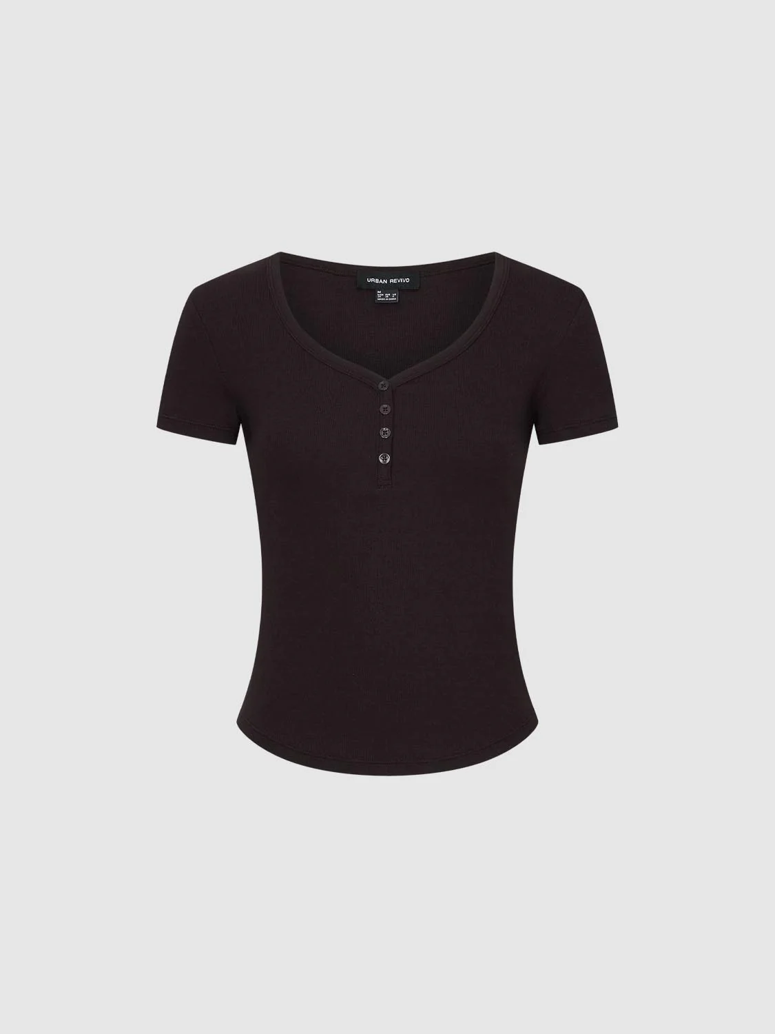Henley Scoop Neck Skinny Fit T-Shirts - Image 39